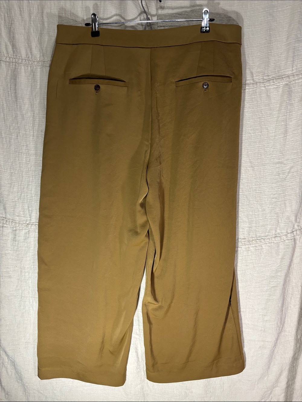 NWT Banana Republic Pleated Wide Leg Trousers Camel Tan 18 Petite Classic Career - Picture 9 of 9